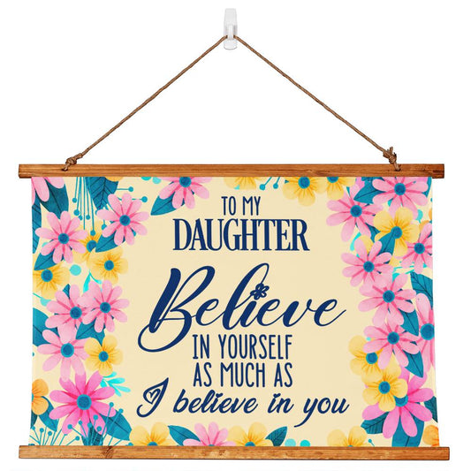 To My Daughter - Wood Framed Wall Tapestry