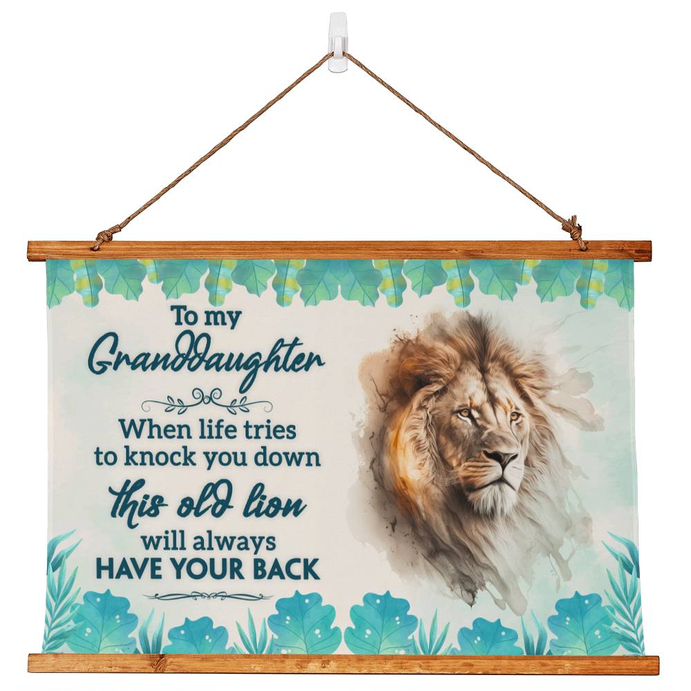 To My Granddaughter - Wood Framed Wall Tapestry