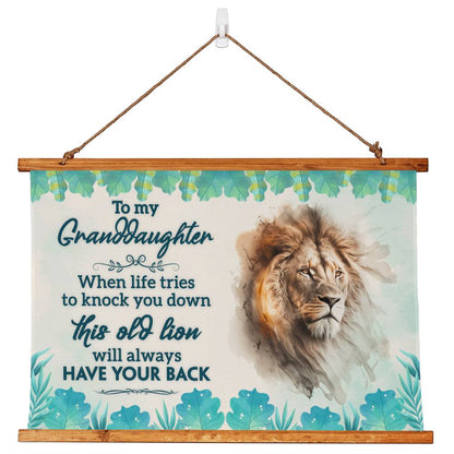 To My Granddaughter - Wood Framed Wall Tapestry