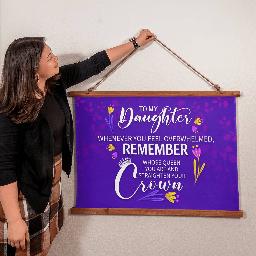 To My Daughter - Wood Framed Wall Tapestry