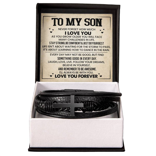 To My Son - Men's Cross Bracelet