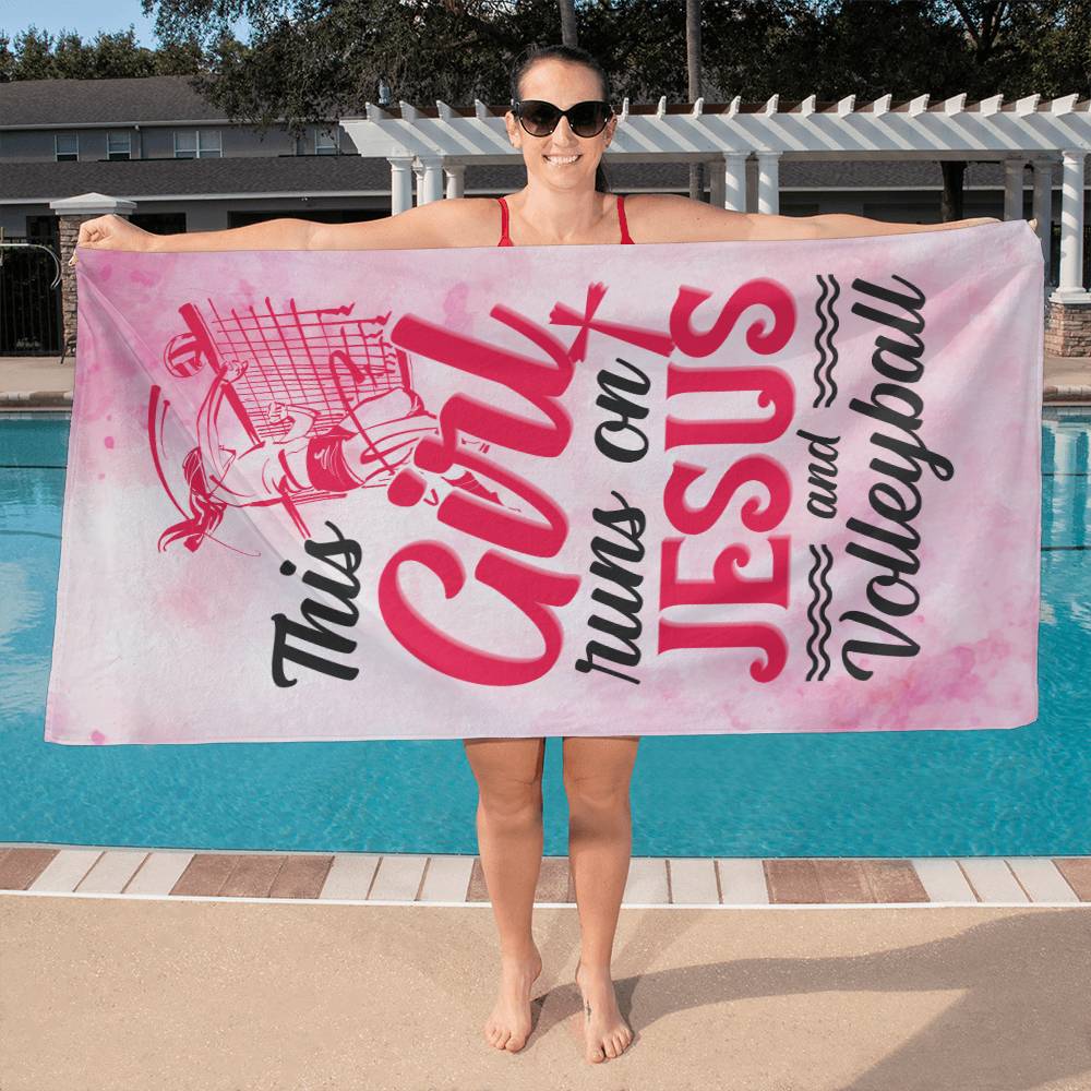 Jesus & Volleyball - Sports Towel