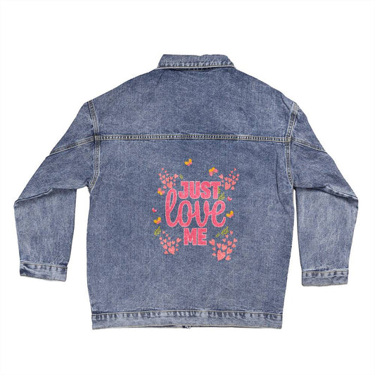 Just Love Me - Oversized Women's DTG Denim Jacket