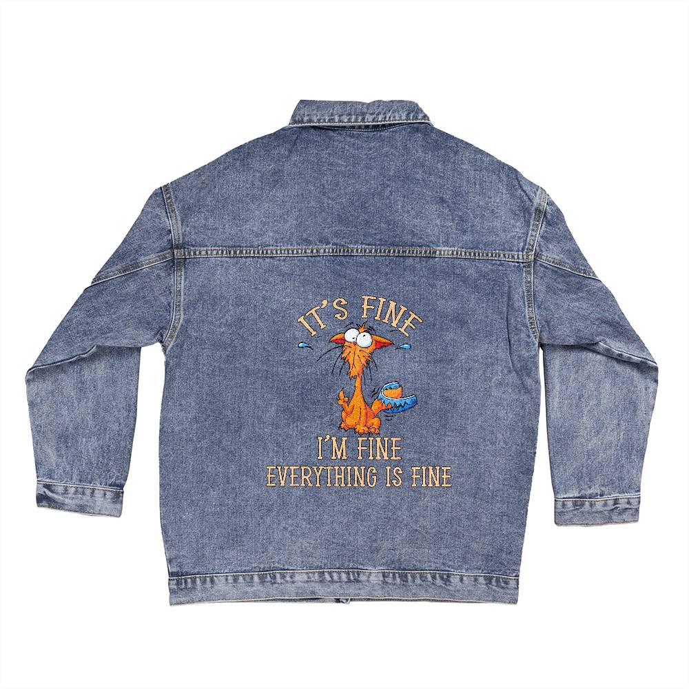 It's Fine I'm Fine - Men's DTG Denim Jacket