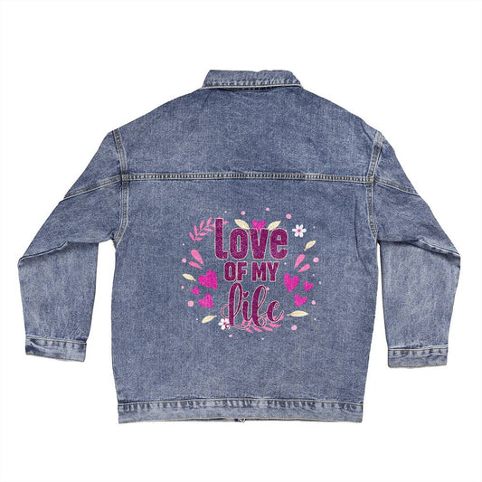 Love of My Life - Oversized Women's DTG Denim Jacket