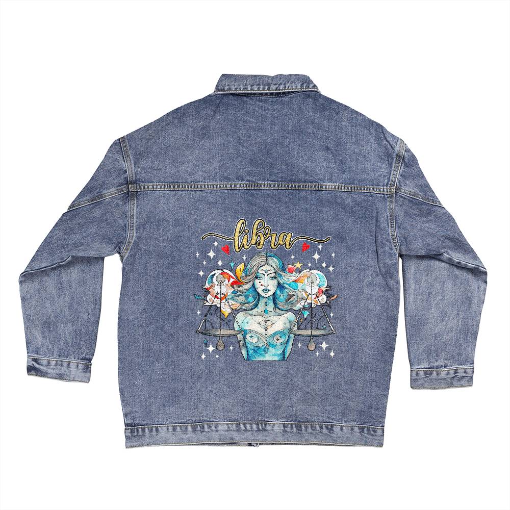 Libra - Oversized Women's DTG Denim Jacket