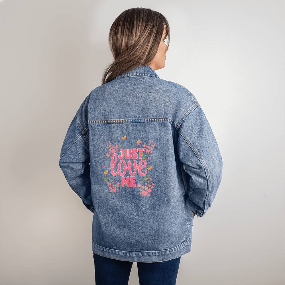 Just Love Me - Oversized Women's DTG Denim Jacket