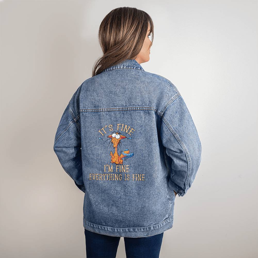 It's Fine I'm Fine - Men's DTG Denim Jacket