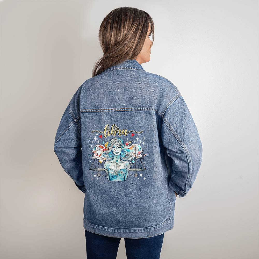 Libra - Oversized Women's DTG Denim Jacket