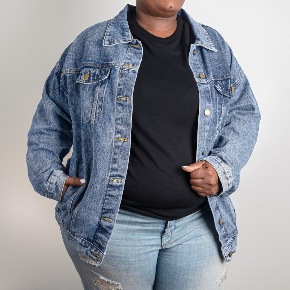 Just Love Me - Oversized Women's DTG Denim Jacket