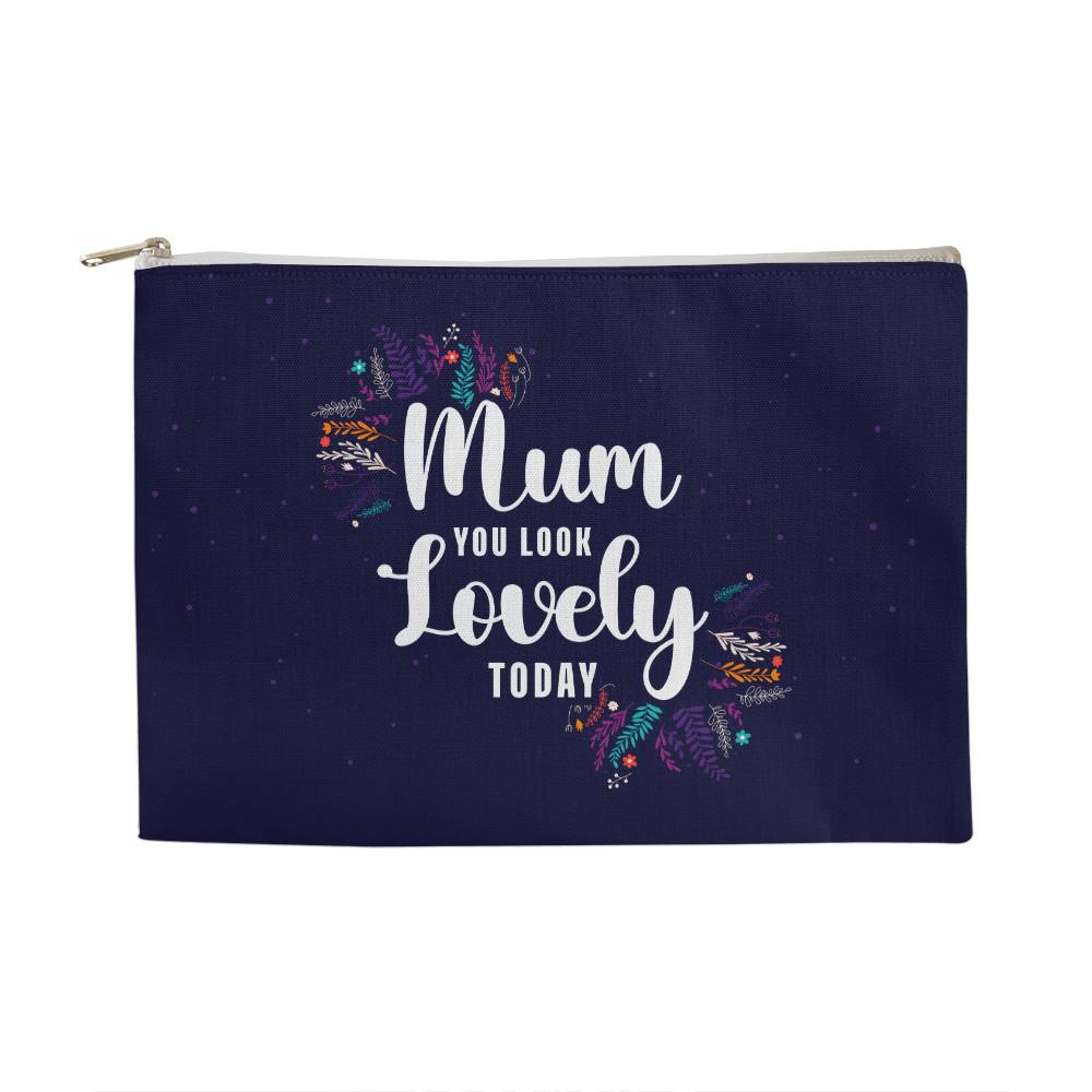 Lovely Mom - Large Fabric Zippered Pouch