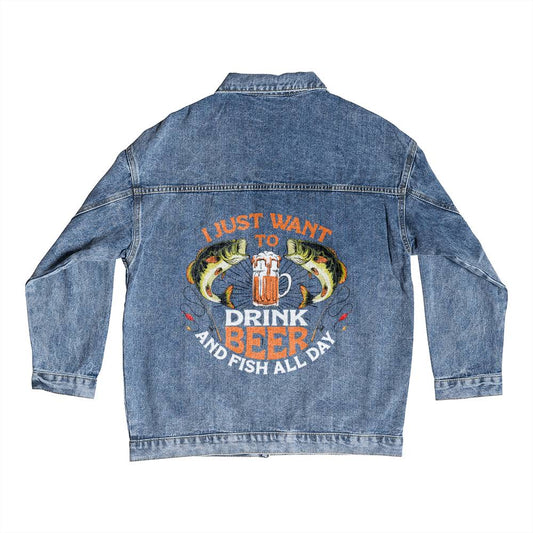 I Just Want To Beer - Men's DTG Denim Jacket