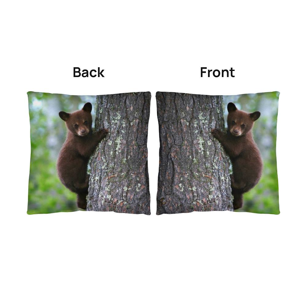 Baby Bear in Tree - Indoor/Outdoor Pillow