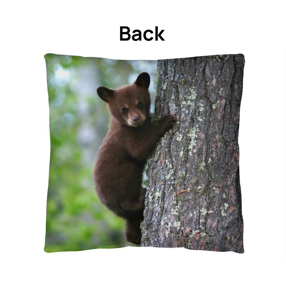 Baby Bear in Tree - Indoor/Outdoor Pillow