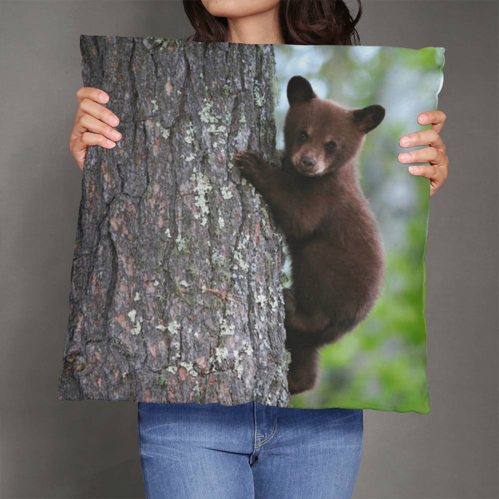 Baby Bear In a Tree - Classic Pillow Cover with Insert