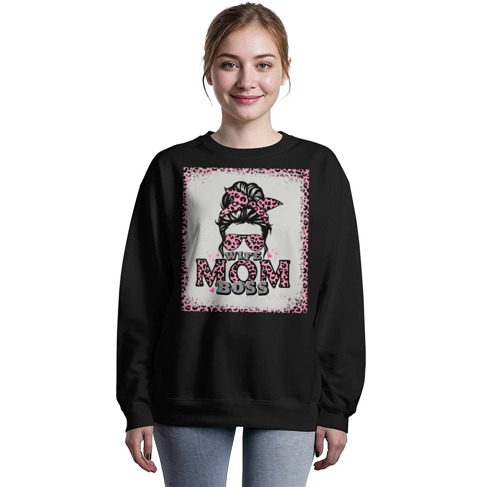 Wife Boss Mom - Unisex Crewneck Sweatshirt