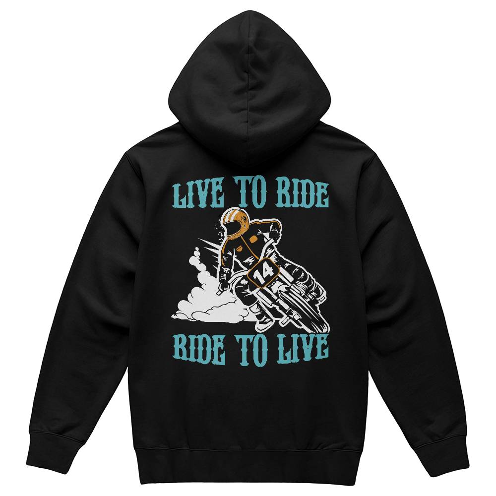 Live to Ride - Pullover Fleece Hoodie