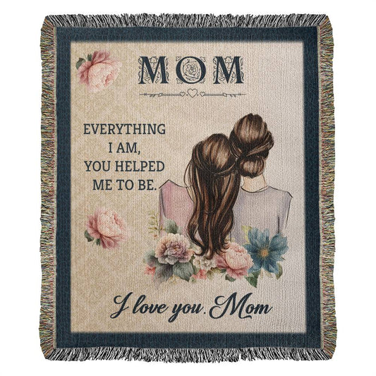 I Love You Mom - Heirloom Woven Blanket