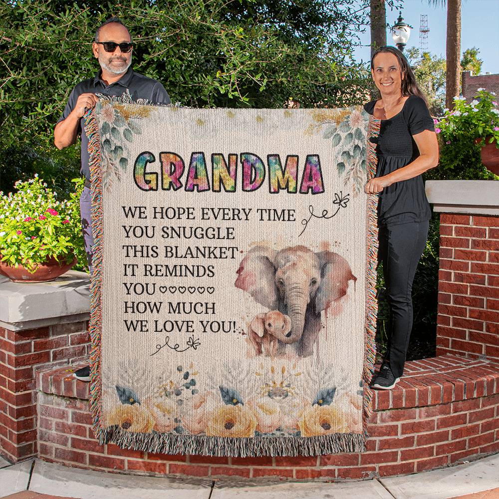 Grandma We Love You - Heirloom Woven Blanket