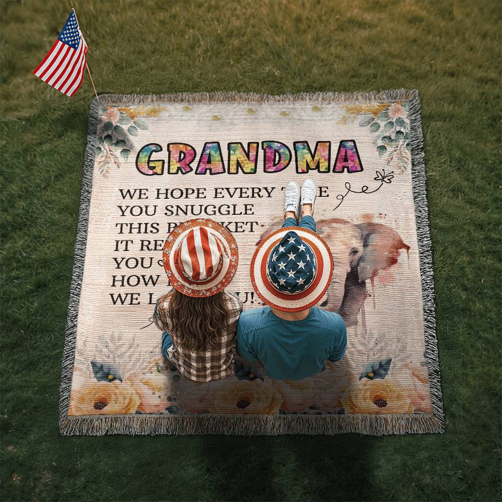 Grandma We Love You - Heirloom Woven Blanket