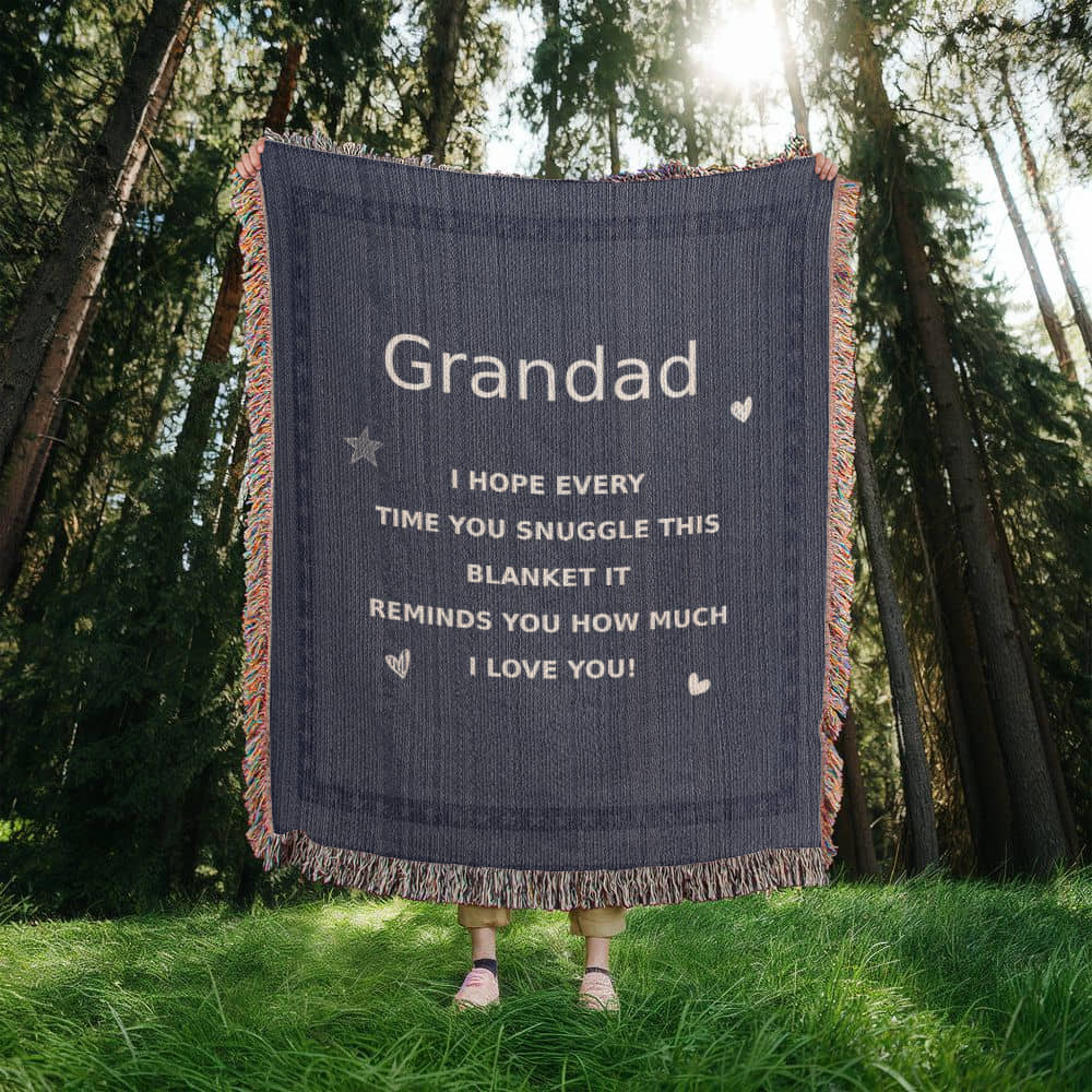 Grandad - I Love You - Heirloom Artwork Woven Blanket (Portrait)