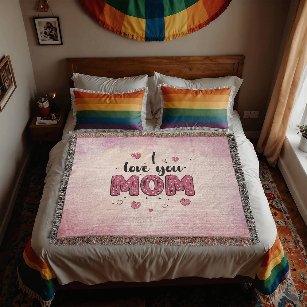 I Love You Mom - Heirloom Woven Blanket