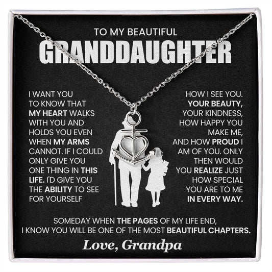 To My Beautiful Granddaughter - Anchor Pendant Necklace