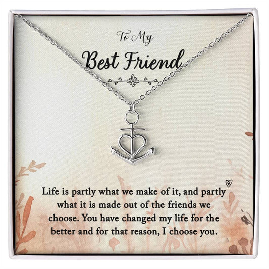 To My Best Friend - Anchor Pendant Necklace