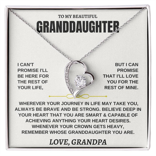 To My Beautiful Granddaughter - Forever Love Necklace