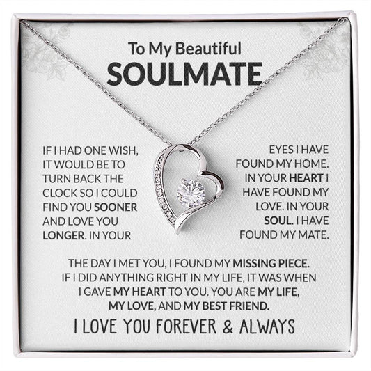 To My Beautiful Soulmate - My Best Friend - Forever Love Necklace