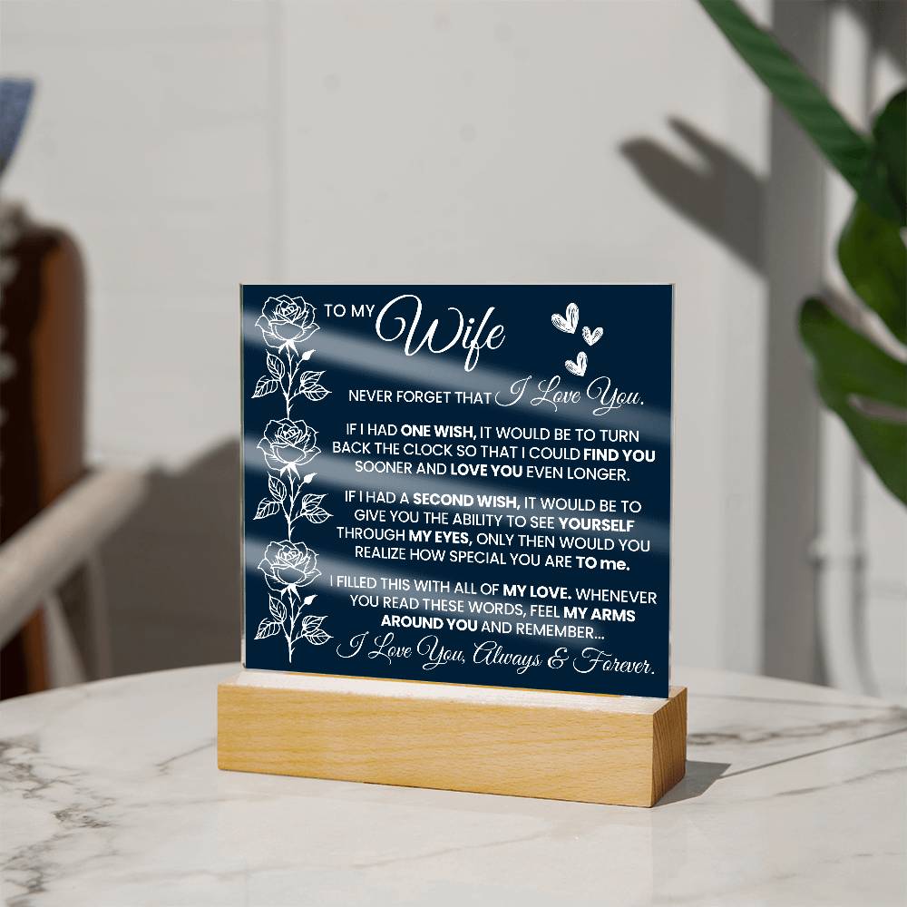 To My Wife - Acrylic Square Plaque