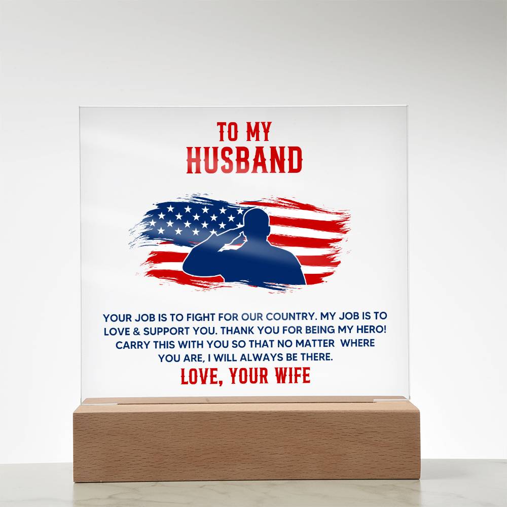 To My Husband - Acrylic Square Plaque