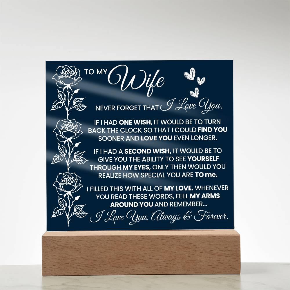 To My Wife - Acrylic Square Plaque