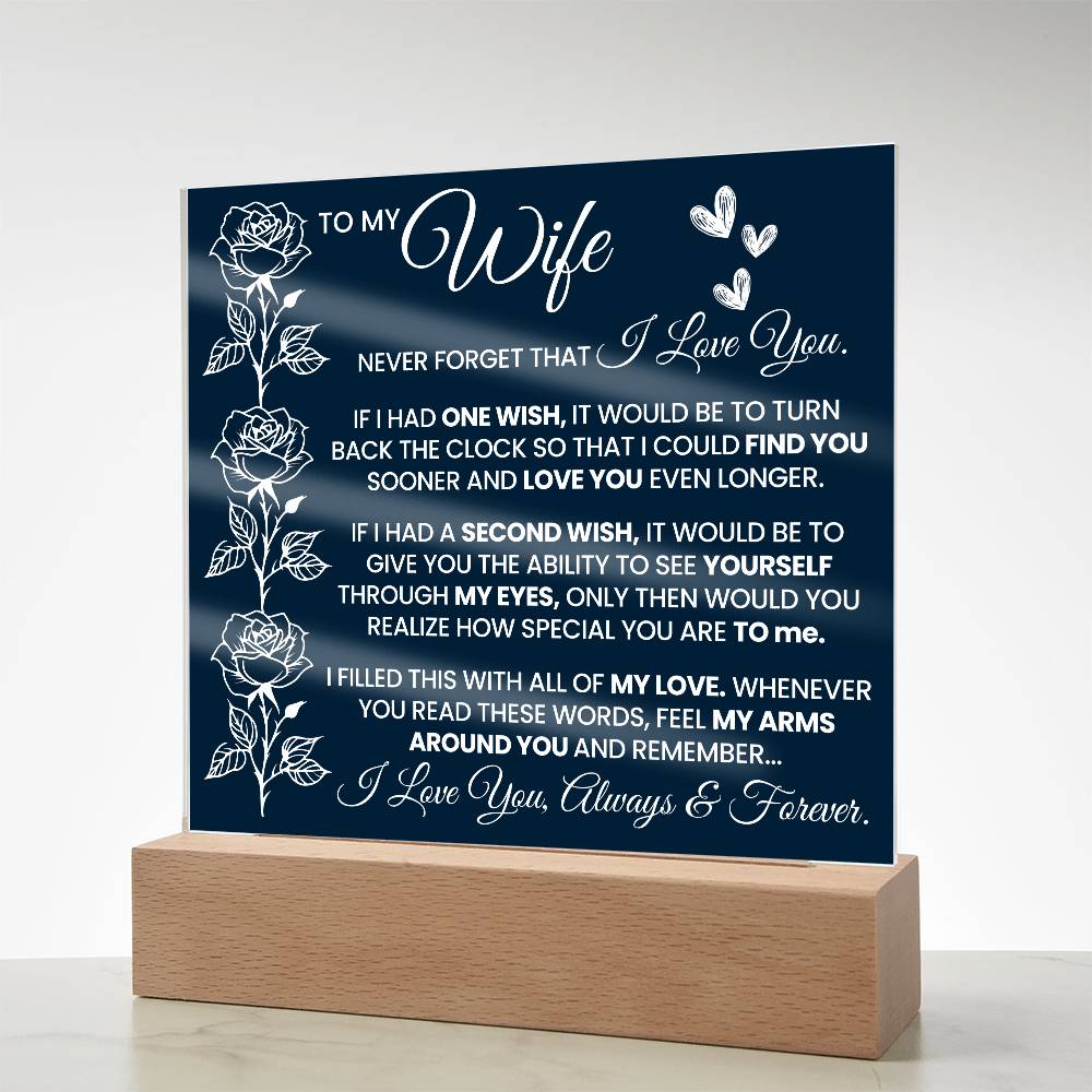 To My Wife - Acrylic Square Plaque