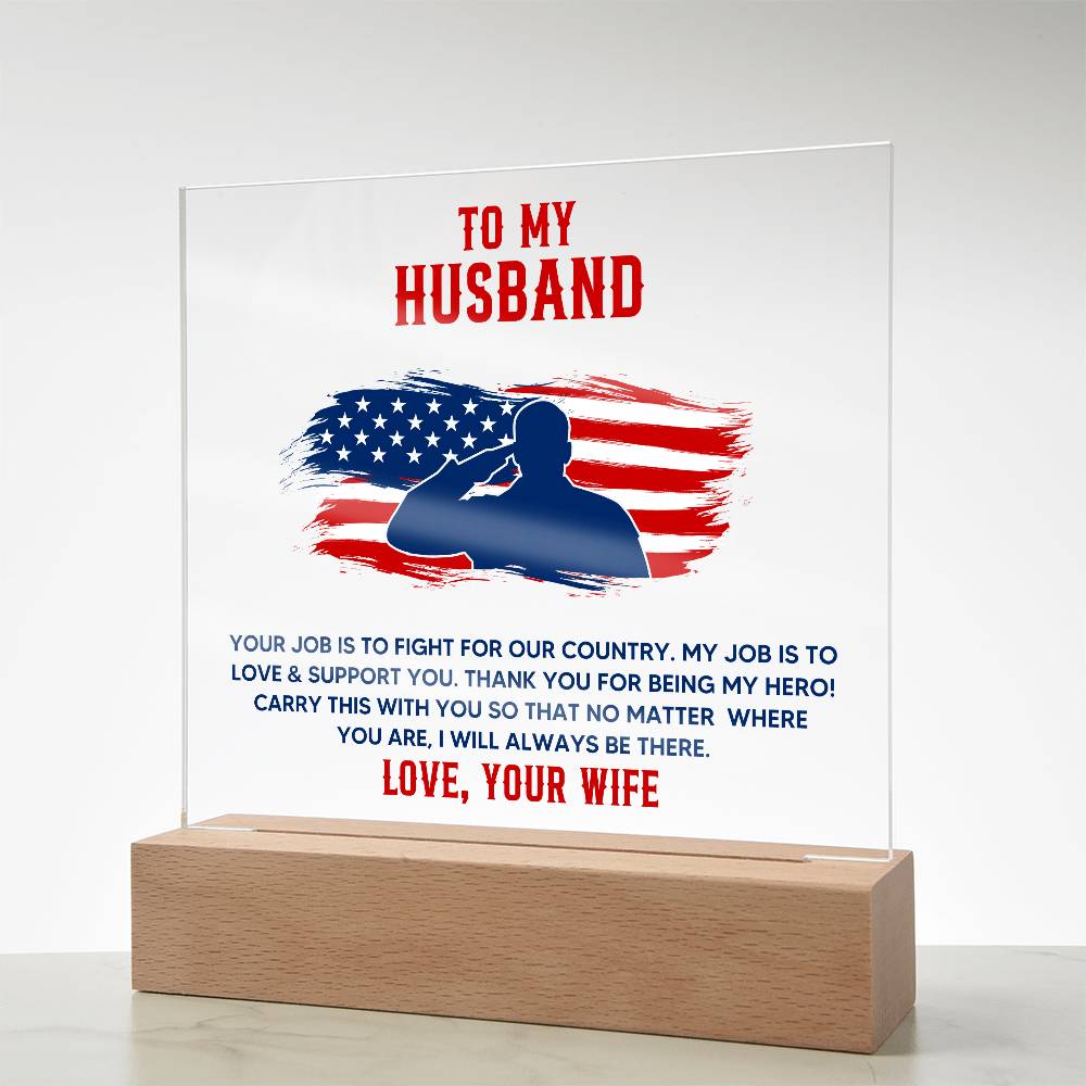 To My Husband - Acrylic Square Plaque