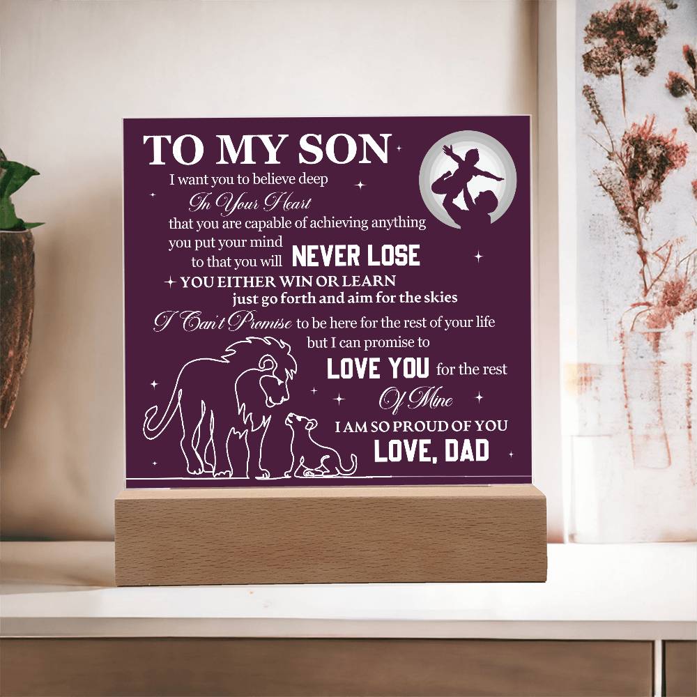 To My Son - Acrylic Square Plaque