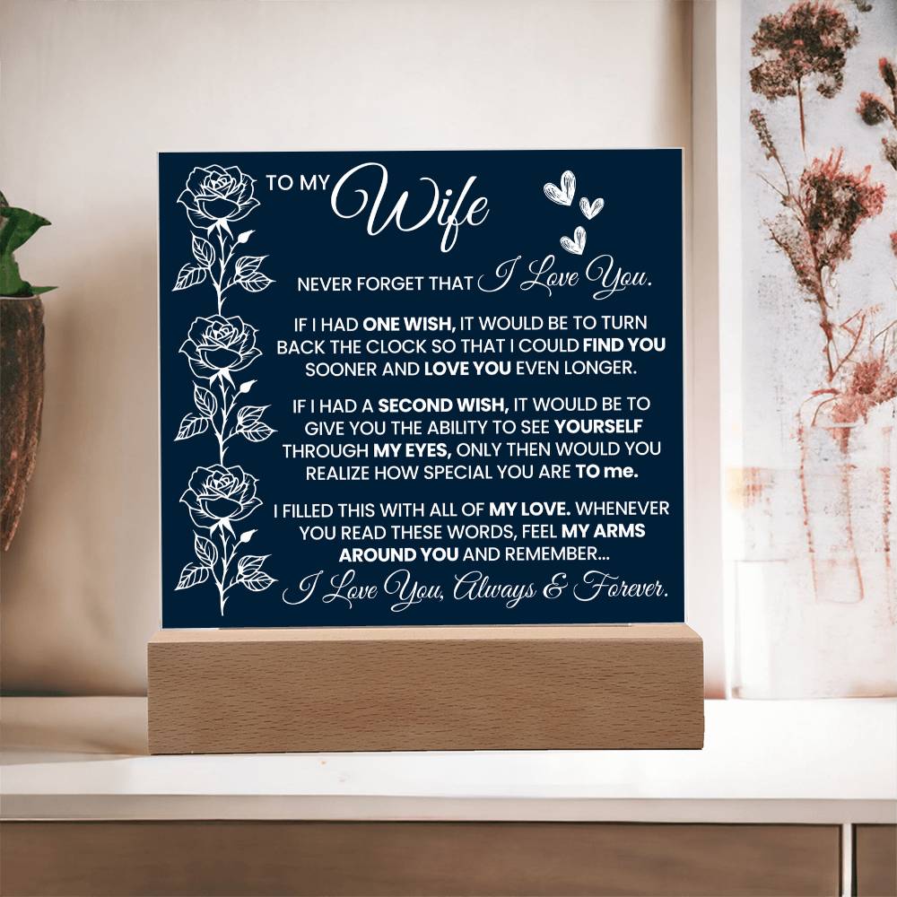 To My Wife - Acrylic Square Plaque