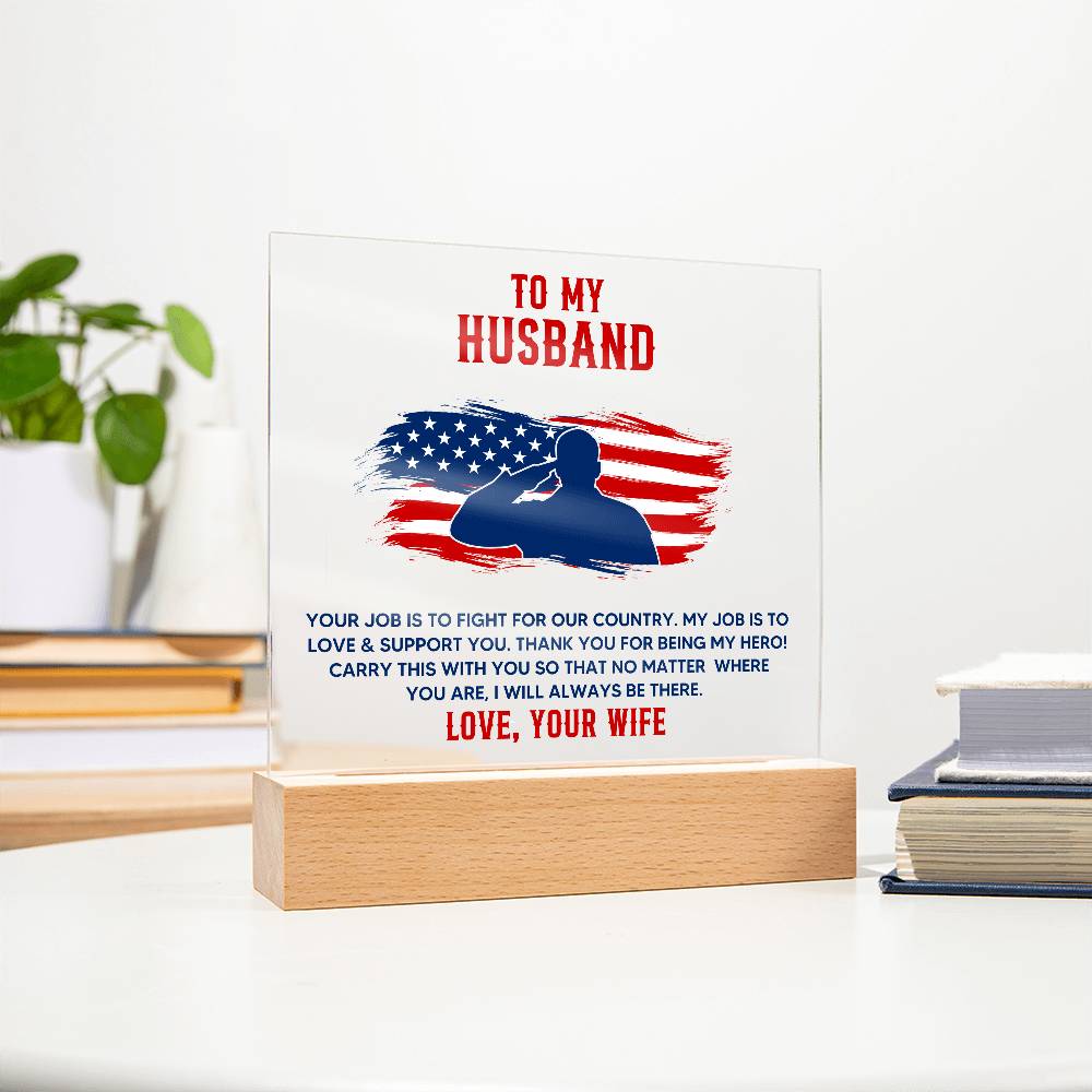 To My Husband - Acrylic Square Plaque