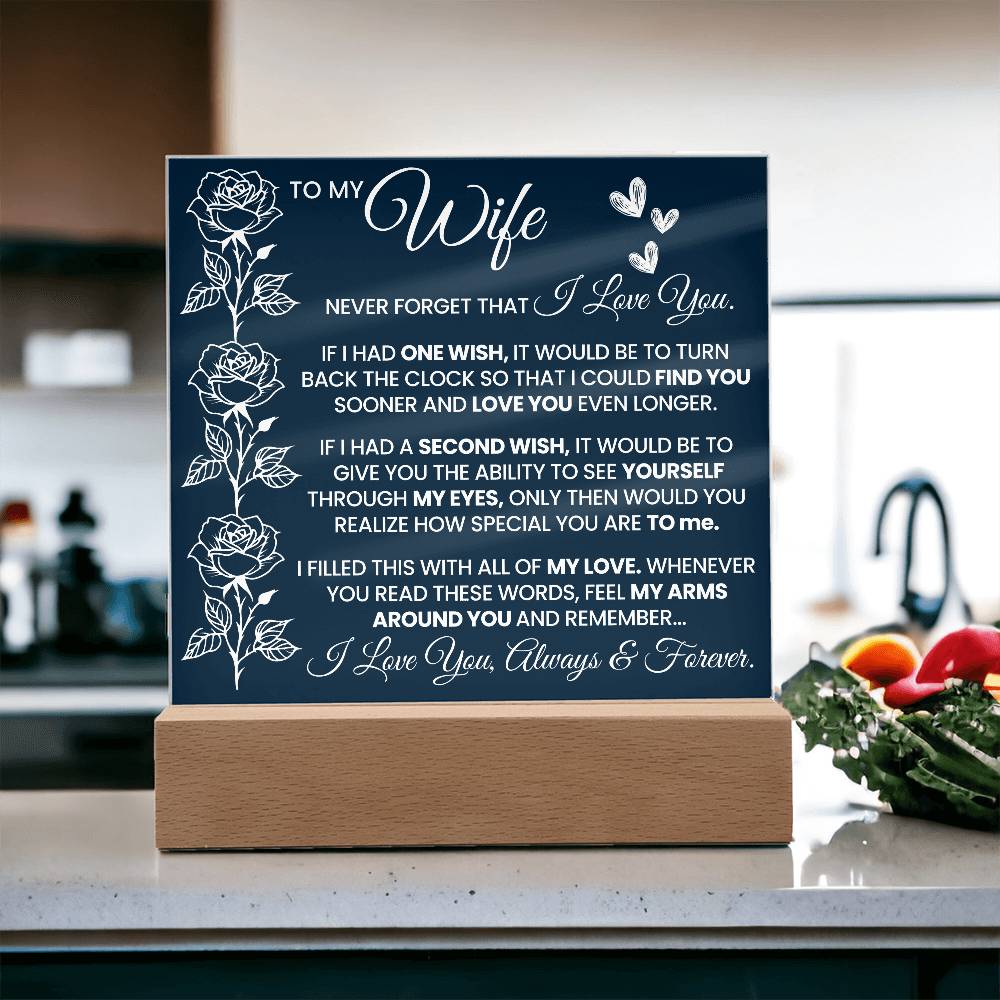 To My Wife - Acrylic Square Plaque