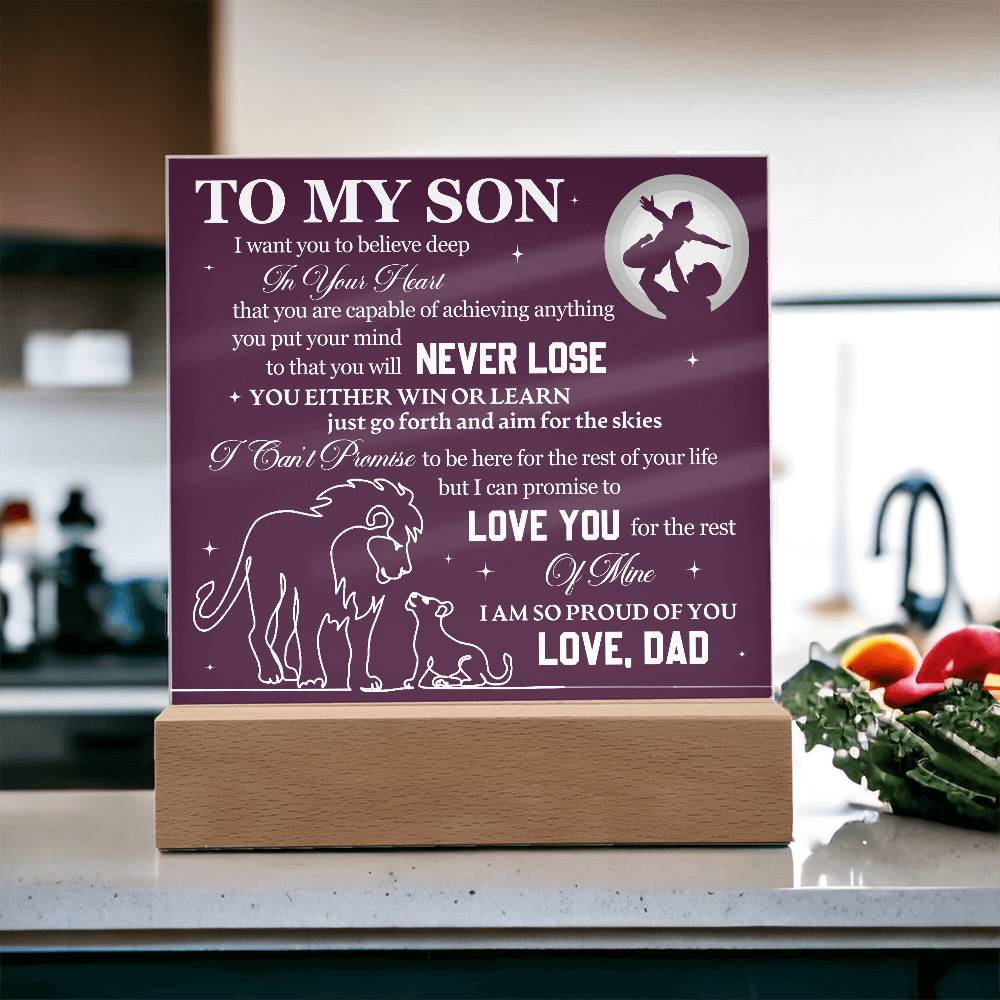 To My Son - Acrylic Square Plaque