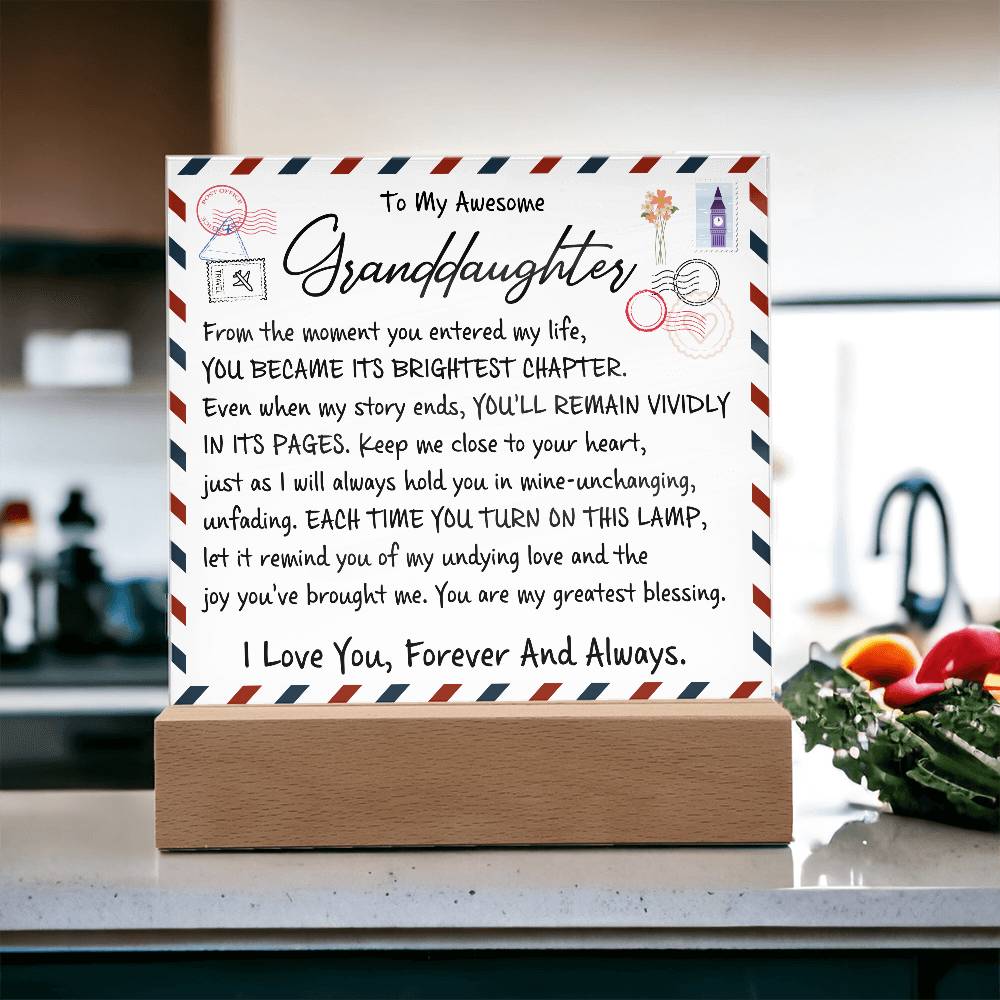 To My Granddaughter - Acrylic Square Plaque