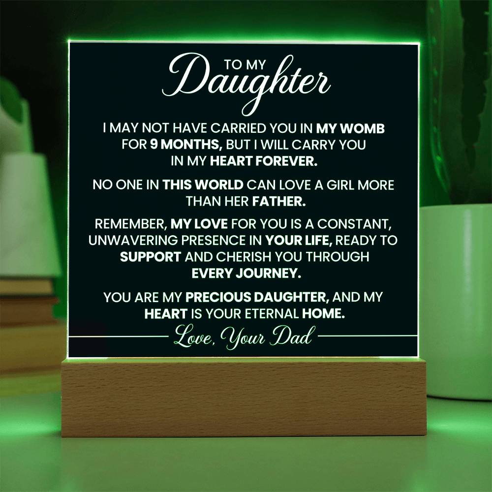 To My Daughter - Acrylic Square Plaque