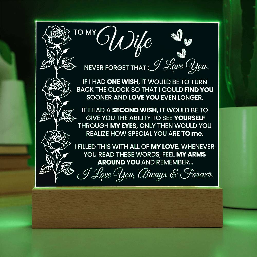 To My Wife - Acrylic Square Plaque