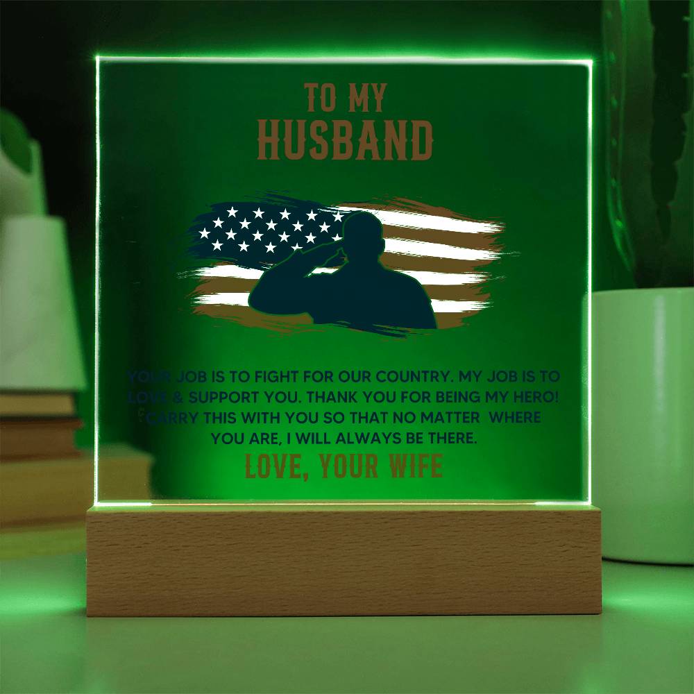 To My Husband - Acrylic Square Plaque