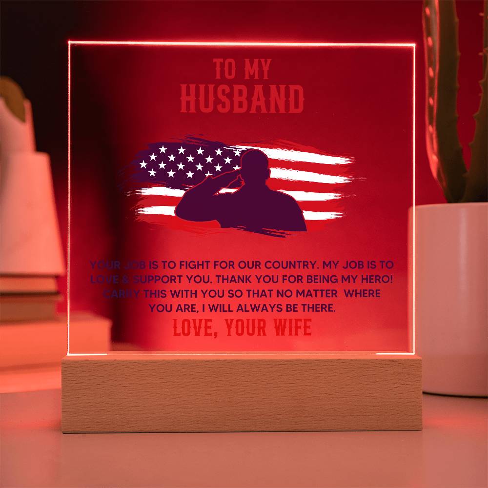 To My Husband - Acrylic Square Plaque