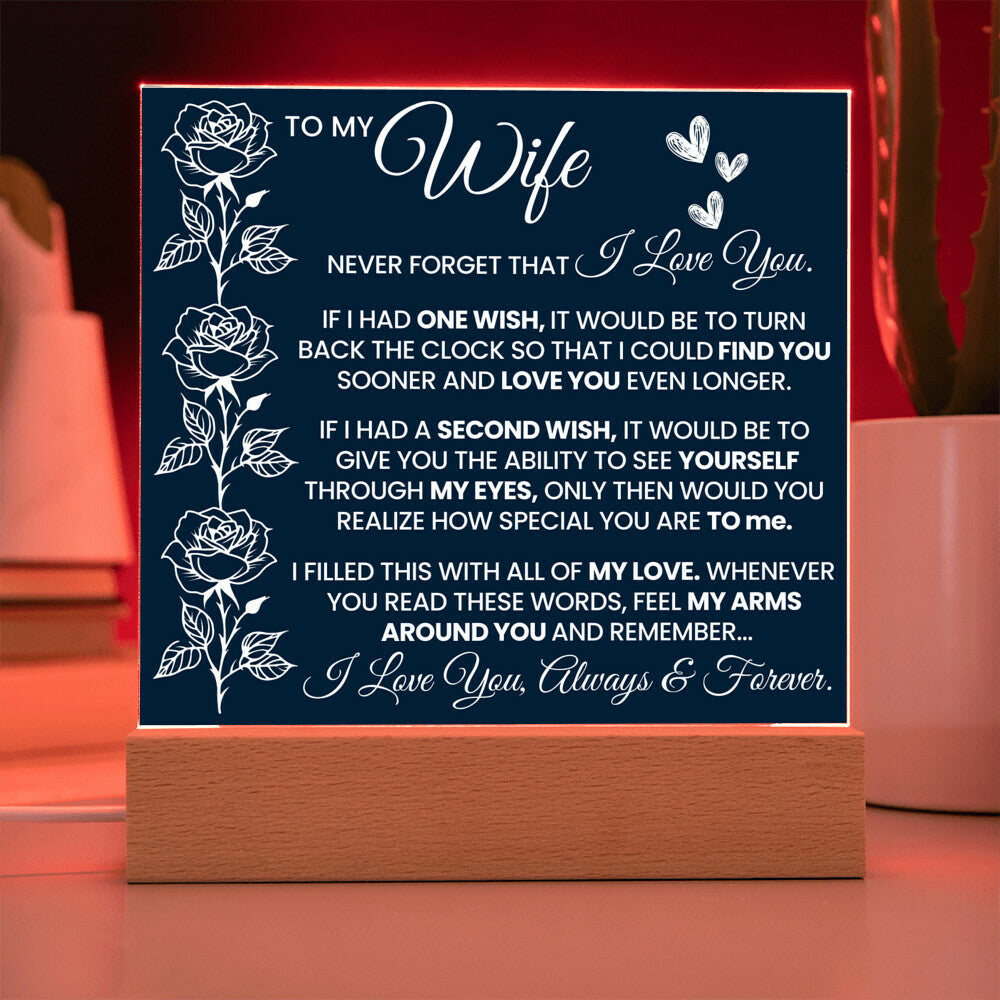 To My Wife - Acrylic Square Plaque