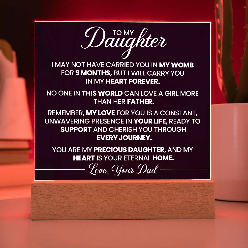 To My Daughter - Acrylic Square Plaque