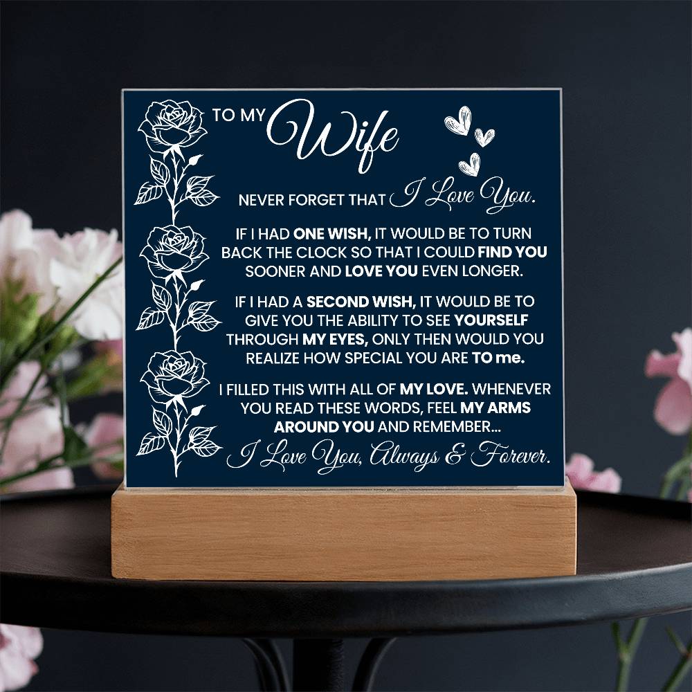 To My Wife - Acrylic Square Plaque