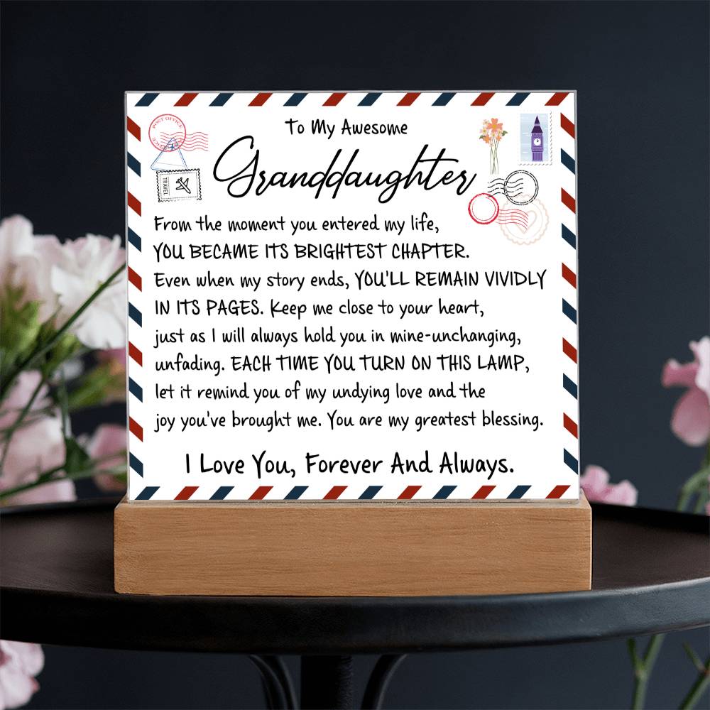 To My Granddaughter - Acrylic Square Plaque