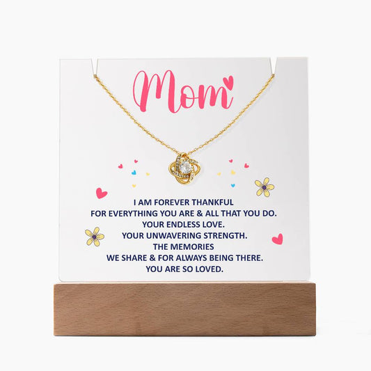 Mom - Keepsake Acrylic & Love Knot Necklace